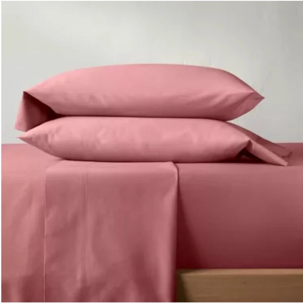 CASALUNA NWT 300 tc temperature regulating solid sheet set -rose -full